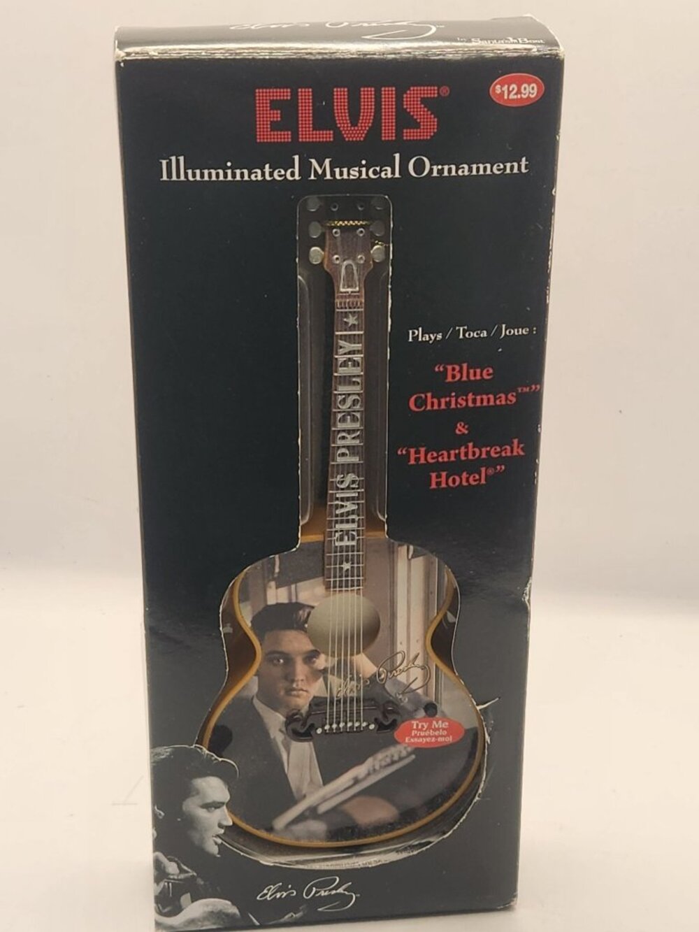 Illuminated Elvis Presley Guitar Musical Ornament